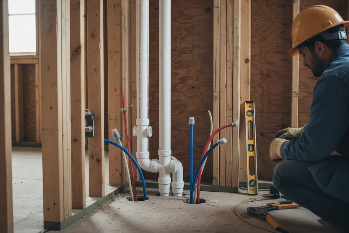 Drain and supply rough-in during Leak Detection in Nicholasville